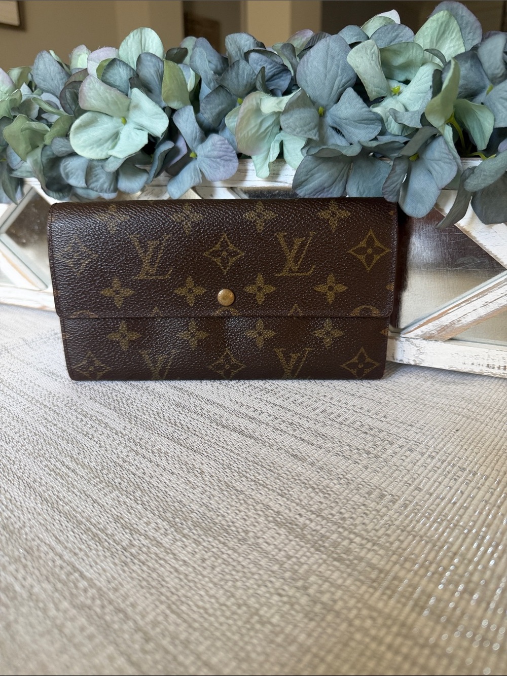 Louis Vuitton Monogram Canvas Continental Wallet in Brown and Gold